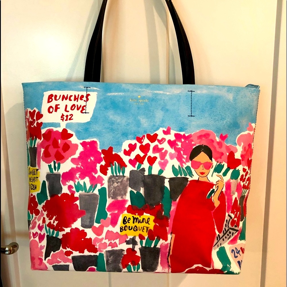 Authentic Kate Spade Be Mine Rose Scene HallieTote